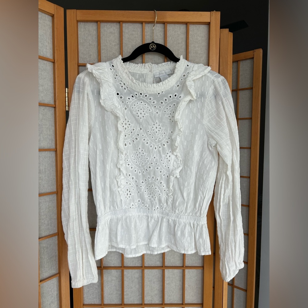 Ruffled White Blouse